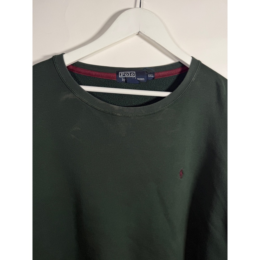 Polo Ralph Lauren Crewneck Sweatshirt Mens XXL Green Fleece Pullover Pony Logo - Picture 2 of 8